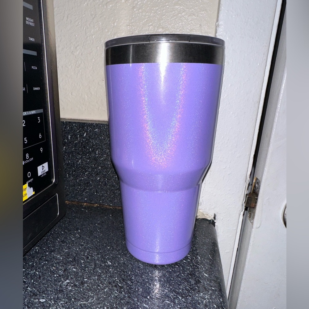 Pack of two. Purple and cheetah print tumblers